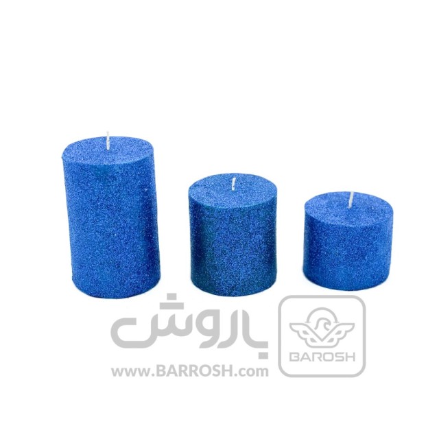 شمع استوانه ای آبی اکلیلی کلاسیک قطر 7