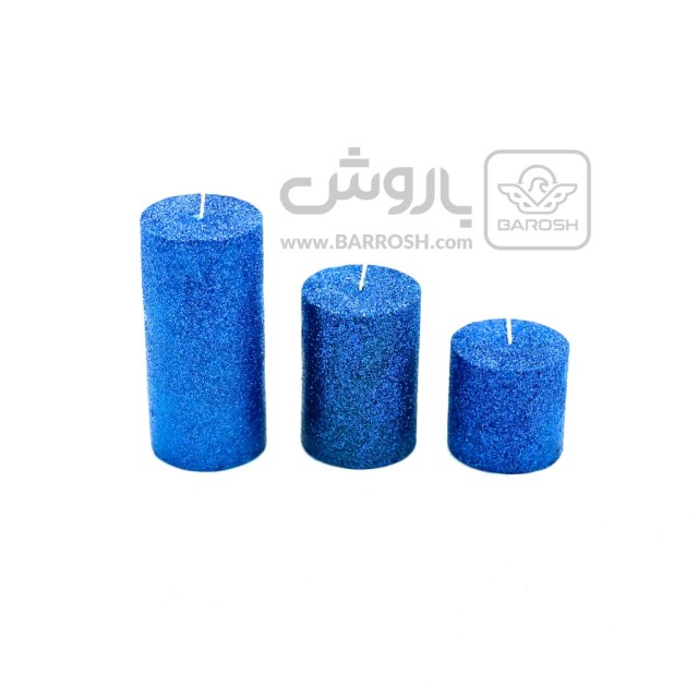 شمع استوانه ای آبی اکلیلی کلاسیک قطر 5