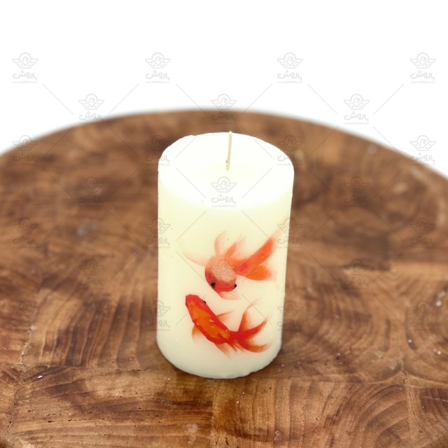 شمع استوانه ترانسفر قطر 5 طرح ماهی قرمز