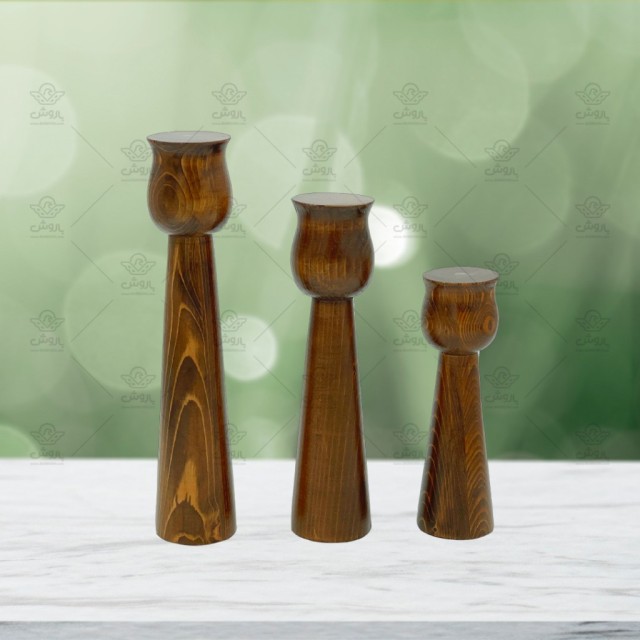 جاشمعی سه تیکه چوبی