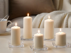 شمع استوانه ای سفید ساده