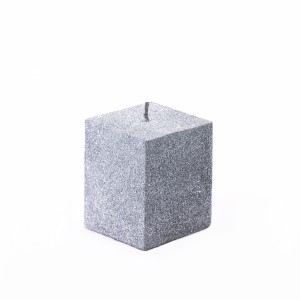 شمع مکعبی اکلیلی نقره ای قطر 6