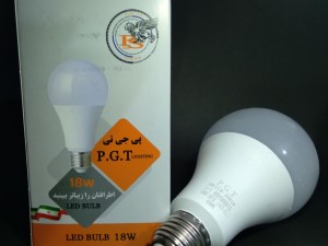 لامپ مهتابی LED حبابی 18w وات پی جی تی PGT
